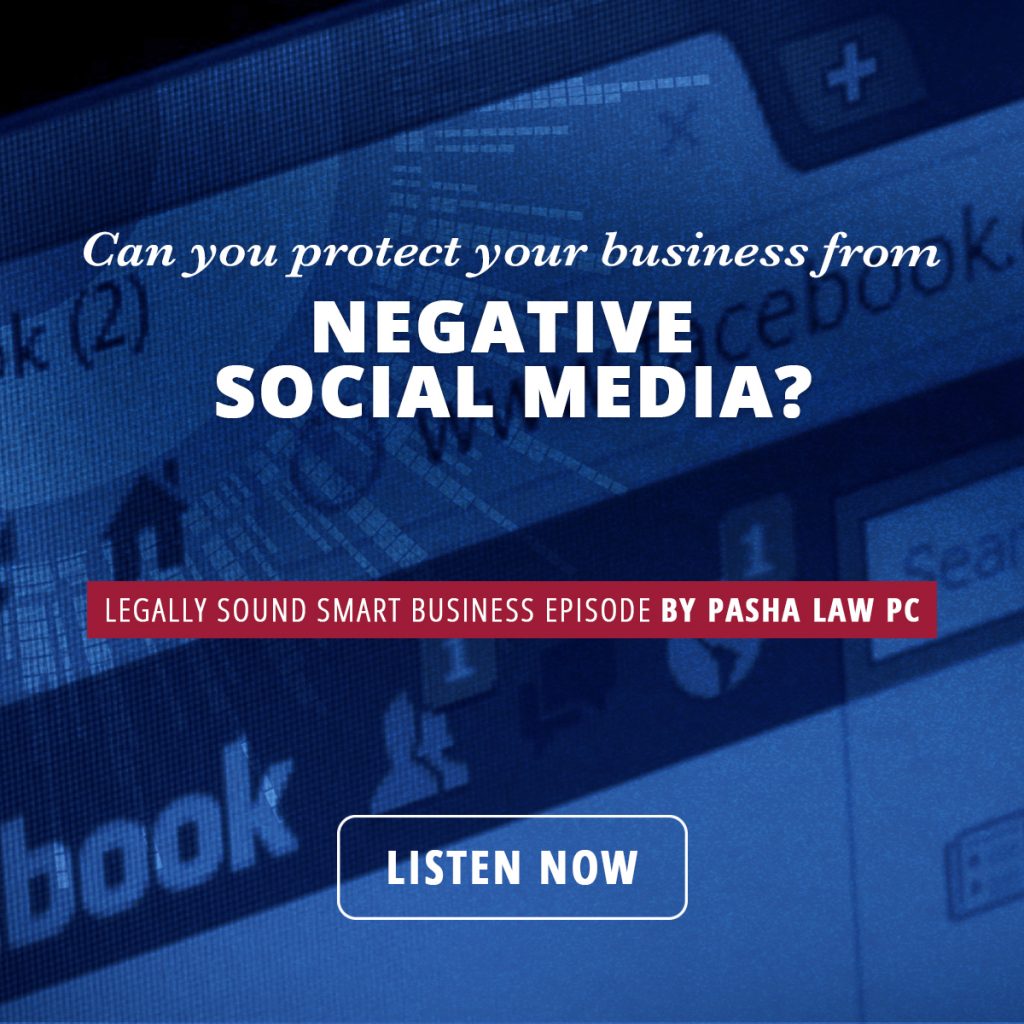 Listen to podcast episode on protecting your business from negative social media